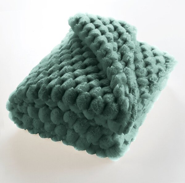 Zielony koc z mikropluszu 220x240 cm Frosty – douceur d'intérieur