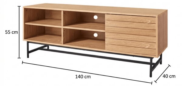 Szafka RTV VALMOR 140x40 cm, dekor dąb