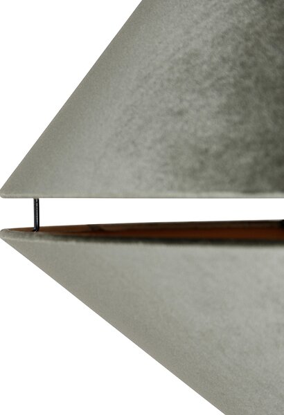 Mosiężna lampa łukowa z czarnym i podwójnym aksamitnym abażurem zielonym - XXL