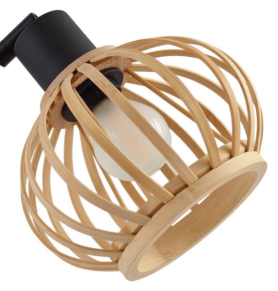 Lampa stojąca Lielle Lindby, jasne drewno, salon / jadalnia, bambus, dworkowy / rustykalny