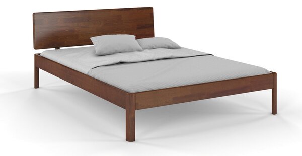 Łóżko drewniane sosnowe Visby AMMER / 90x200 cm, kolor orzech