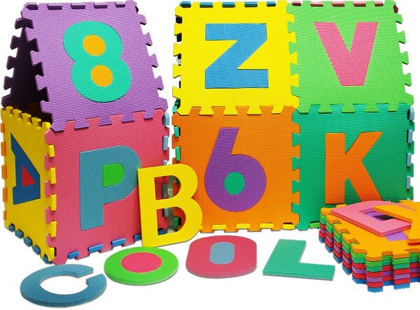 Piankowa mata dla dzieci PUZZLE, 86 części, wielokolorowa Spielwerk