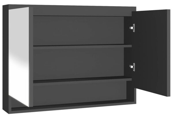 Szafka łazienkowa z lustrem, 80x15x60 cm, mdf, antracytowa