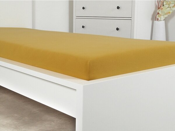 4Home prześcieradło jersey Ideal musztardowy, 70 x 140 cm, 70 x 140 cm