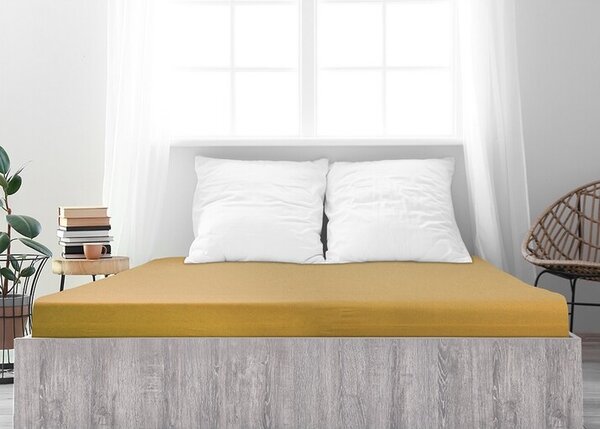 4Home prześcieradło jersey Ideal musztardowy, 70 x 140 cm, 70 x 140 cm