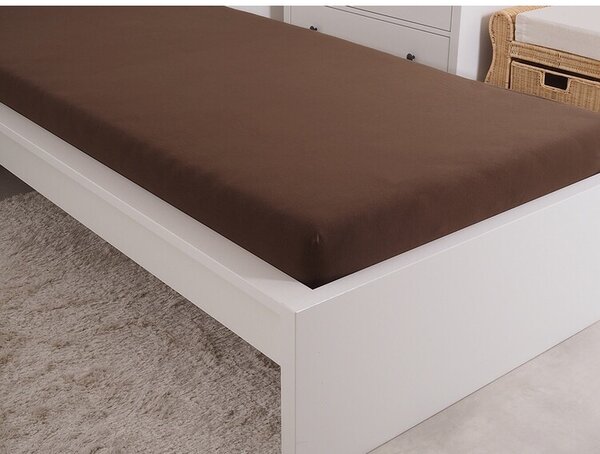 4Home prześcieradło jersey Ideal ciemnobrązowy, 60 x 120 cm