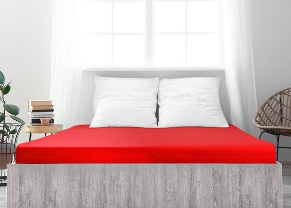 4Home prześcieradło jersey Ideal czerwony, 90 x 200 cm