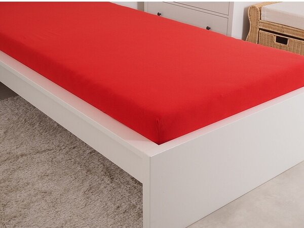4Home prześcieradło jersey Ideal czerwony, 90 x 200 cm