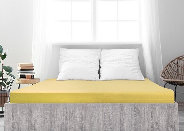 4Home prześcieradło jersey Ideal żółty, 70 x 140 cm