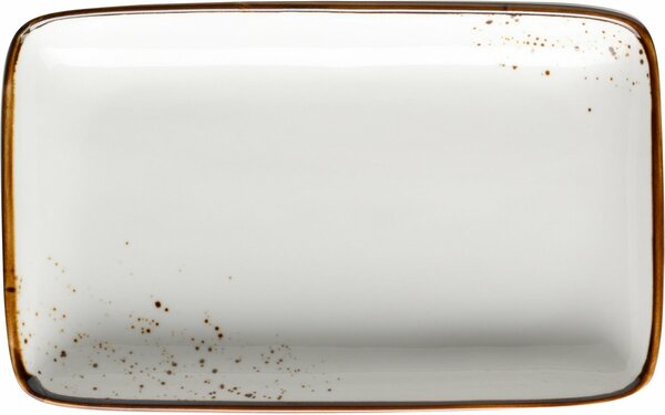 Mäser Prostokątny talerz Pintar White brązowekropki 21 x 13 x 3 cm