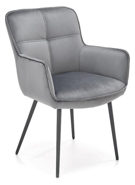 Krzesło tapicerowane K463 VELVET szare HALMAR