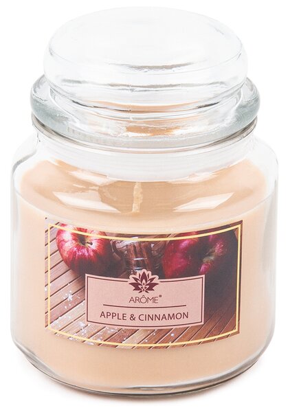 Arome Duża świeczka zapachowa w szkle Apple and Cinnamon, 424 g