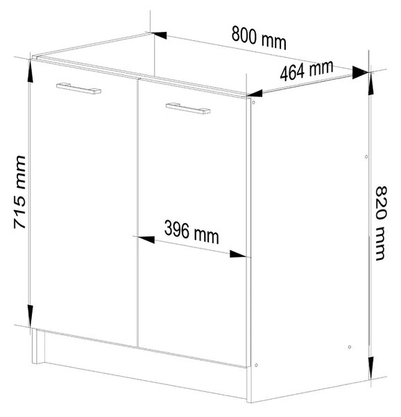 Nowoczesna szafka kuchenna pod zlewozmywak N3-C56