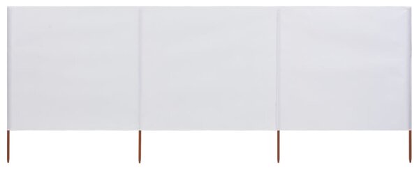 Parawan 3-skrzydłowy z tkaniny, 400x80 cm, piaskowy biały