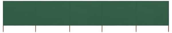 Parawan 5-skrzydłowy z tkaniny, 600x120 cm, zielony