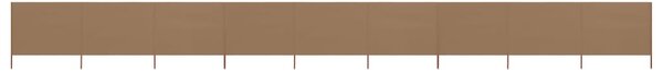 Parawan 9-skrzydłowy z tkaniny, 1200x160 cm, kolor taupe