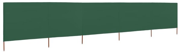 Parawan 5-skrzydłowy z tkaniny, 600x160 cm, zielony
