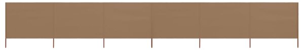 Parawan 6-skrzydłowy z tkaniny, 800x120 cm, taupe