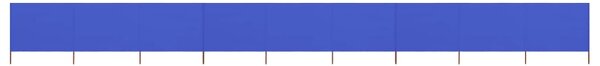 Parawan 9-skrzydłowy z tkaniny, 1200x160 cm, błękit lazur
