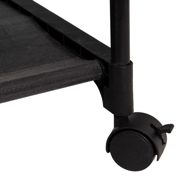 Czarny metalowy stojak na ubrania na kółkach 84x43x156 cm – Casa Selección
