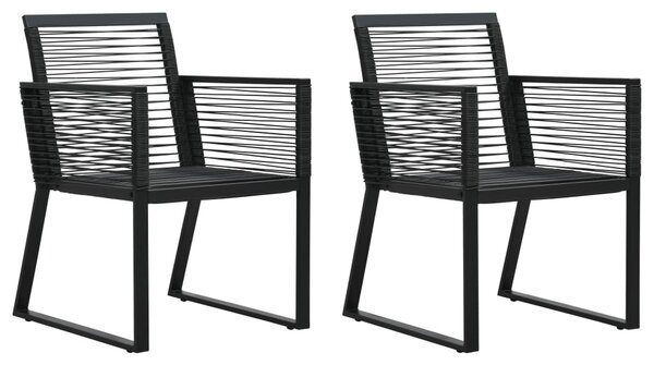 Krzesła ogrodowe, 2 szt., czarne, rattan PVC