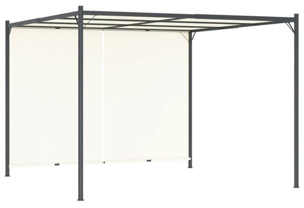 Pergola z regulowanym dachem, śmietankowa, 3x3 m, stalowa