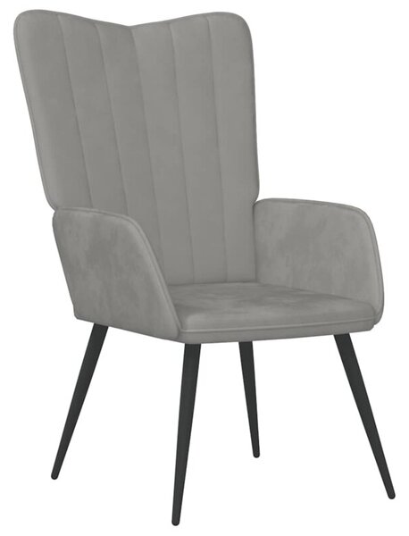 Fotel, jasnoszary, obity aksamitem