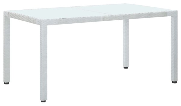 Stół ogrodowy, biały, 150x90x75 cm, rattan PE
