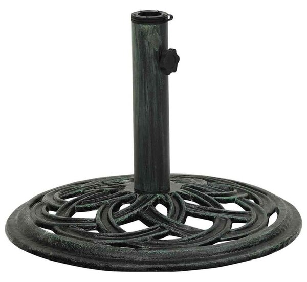 Podstawa pod parasol, zielona, 44x44x31 cm, żeliwo