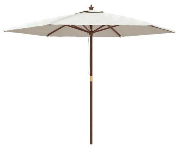 Parasol ogrodowy na drewnianym słupku, piaskowy, 299x240 cm