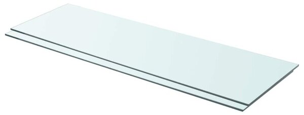 Półki, 2 szt., panel z przezroczystego szkła, 90 x 30 cm