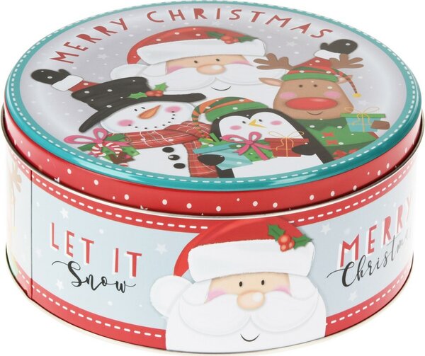 Zestaw 3 blaszanych puszek świątecznych Santa's Friends