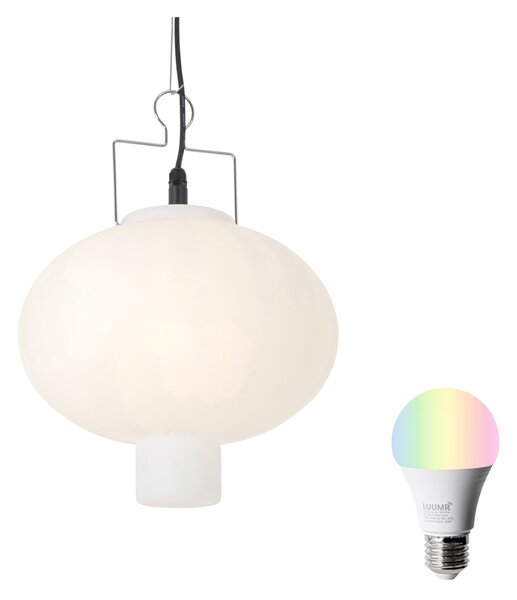 Inteligentna lampa wisząca zewnętrzna biała 35 cm z WiFi A60 - Pion