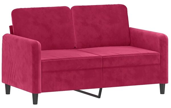 Sofa 2-osobowa, winna czerwieÅ, 120 cm, tapicerowana aksamitem