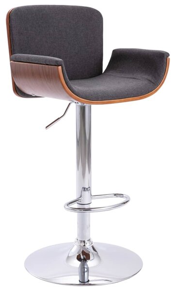Krzesło barowe, szare, tapicerowane tkaniną