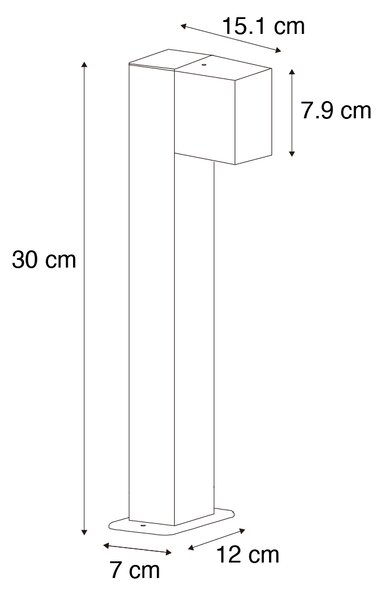 Industrialna stojąca lampa zewnętrzna antracytowa 30 cm IP44 - Baleno