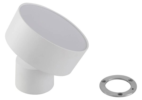 Reflektor LED Lindby Nivoria, Ø 14 cm, biały, obrotowy Nivoria, biały / opal, salon / jadalnia, aluminium, nowoczesny