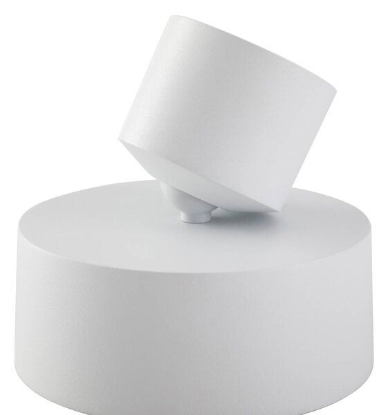 Reflektor LED Lindby Nivoria, Ø 14 cm, biały, obrotowy Nivoria, biały / opal, salon / jadalnia, aluminium, nowoczesny