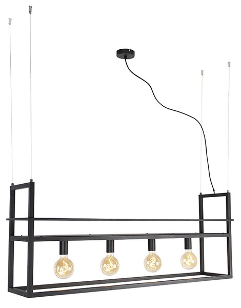 Inteligentna lampa wisząca czarna z półką duża 4-światłowa w tym Wifi G95 - Cage Rack
