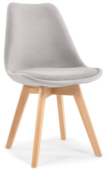 Krzesło welurowe Bolonia Lux - szare