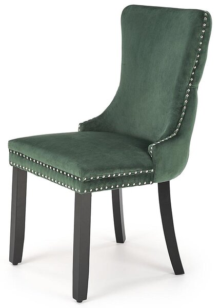 Zielone tapicerowane krzesło w stylu glamour - Esten