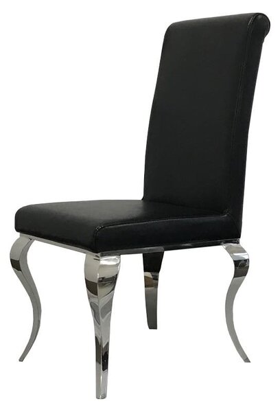 Krzesło glamour Premier Black Eco - nowoczesne krzesło tapicerowane ekoskóra