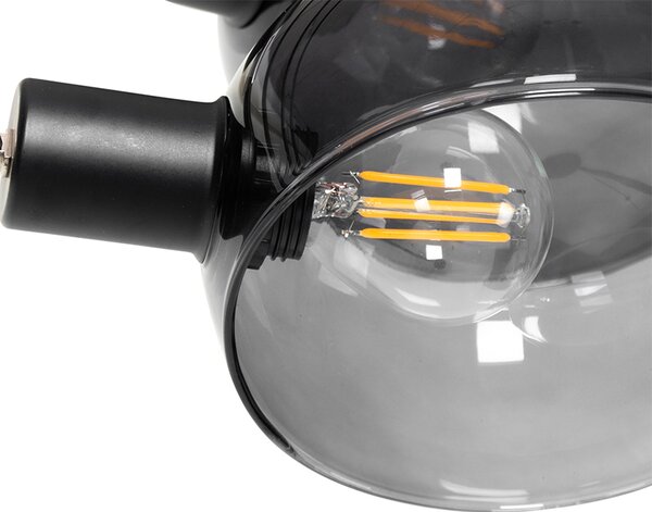Designerska lampa podłogowa czarna z dymionym szkłem 5-światłowa - Sixties Marmo Oswietlenie wewnetrzne