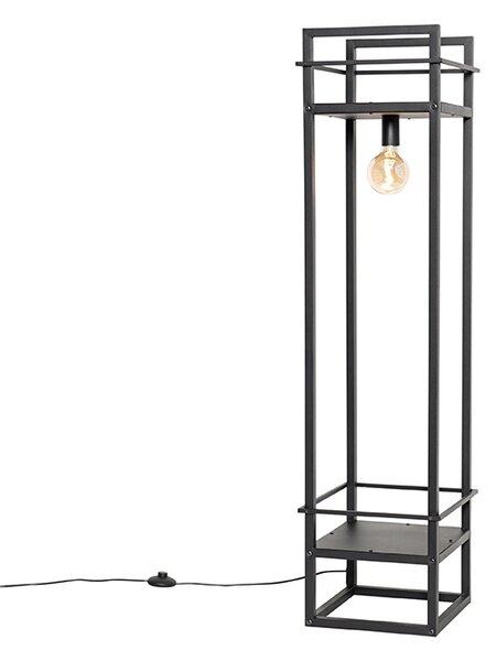 Industrialna lampa stojąca czarna - Cage Rack