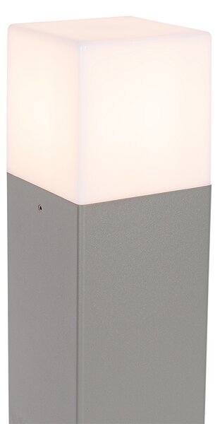 Lampa zewnętrzna 50 cm szara z kolcem do ziemi i tuleją kablową - Denmark