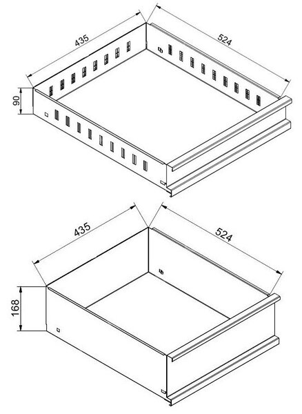 Schubladen-Werkzeugkasten für GD-Werkbänke, 3 Schubladen, 1 Fachboden, 575 x 600 x 850 mm, blau
