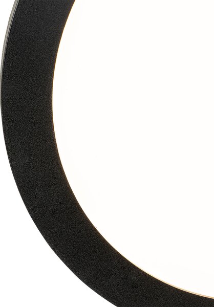 Nowoczesna lampa sufitowa czarna 30 cm z LED IP44 - Steve Oswietlenie wewnetrzne