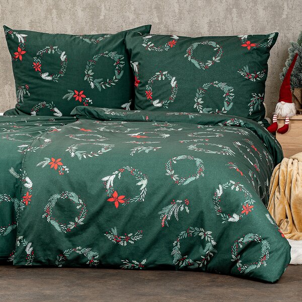 4Home Świąteczna pościel bawełniana Poinsettia, 160 x 200 cm, 70 x 80 cm, 160 x 200 cm, 70 x 80 cm