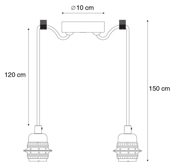 Lampa wisząca czarna 2-światłowa - Cava