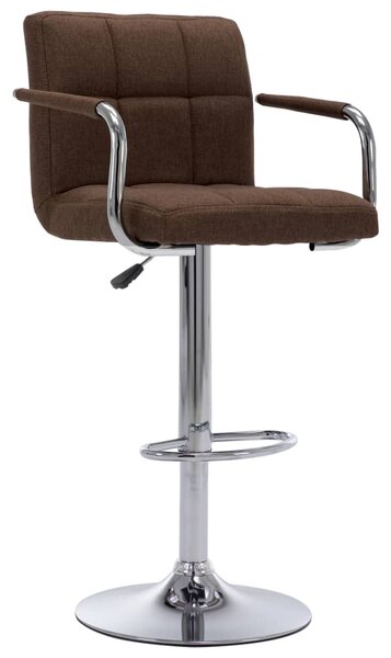 Krzesło barowe, brązowe, tapicerowane tkaniną